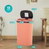 imageKitchen Trash Can with Lid 13 Gallon Automatic Garbage Can for Bathroom Bedroom Home Office 50 Liter Touch Free HighCapacity Brushed Stainless Steel Waste BinPink