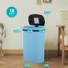 imageKitchen Trash Can with Lid 13 Gallon Automatic Garbage Can for Bathroom Bedroom Home Office 50 Liter Touch Free HighCapacity Brushed Stainless Steel Waste BinBlue