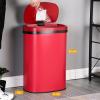 imageKitchen Trash Can with Lid 13 Gallon Automatic Garbage Can for Bathroom Bedroom Home Office 50 Liter Touch Free HighCapacity Brushed Stainless Steel Waste BinRed