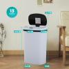 imageKitchen Trash Can with Lid 13 Gallon Automatic Garbage Can for Bathroom Bedroom Home Office 50 Liter Touch Free HighCapacity Brushed Stainless Steel Waste BinWhite