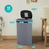 imageKitchen Trash Can with Lid 13 Gallon Automatic Garbage Can for Bathroom Bedroom Home Office 50 Liter Touch Free HighCapacity Brushed Stainless Steel Waste BinGray