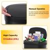 imageKitchen Trash Can with Lid 13 Gallon Automatic Garbage Can for Bathroom Bedroom Home Office 50 Liter Touch Free HighCapacity Brushed Stainless Steel Waste BinDark Black