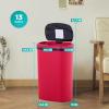 imageKitchen Trash Can with Lid 13 Gallon Automatic Garbage Can for Bathroom Bedroom Home Office 50 Liter Touch Free HighCapacity Brushed Stainless Steel Waste BinRed