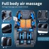imageMassage ChairFull Body Zero Gravity Recliner Chair with Smart Large Screen Bluetooth Speaker Wormwood Back and Calf Heating Therapy Foot Roller Air Massage System for Home OfficeBlackBlack