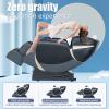 imageMassage ChairFull Body Zero Gravity Recliner Chair with Smart Large Screen Bluetooth Speaker Wormwood Back and Calf Heating Therapy Foot Roller Air Massage System for Home OfficeBlackBlack