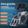 imageMassage ChairFull Body Zero Gravity Recliner Chair with Smart Large Screen Bluetooth Speaker Wormwood Back and Calf Heating Therapy Foot Roller Air Massage System for Home OfficeBlackGrey