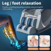 imageMassage ChairFull Body Zero Gravity Recliner Chair with Smart Large Screen Bluetooth Speaker Wormwood Back and Calf Heating Therapy Foot Roller Air Massage System for Home OfficeBlackGrey