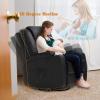 imageMassage Recliner Chair Rocking Swivel Chair with Heated Massage Ergonomic Lounge 360 Degree Swivel Single Sofa Seat and Two Hidden Cup Holders Black