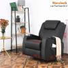 imageMassage Recliner Chair Rocking Swivel Chair with Heated Massage Ergonomic Lounge 360 Degree Swivel Single Sofa Seat and Two Hidden Cup Holders Black