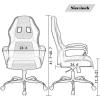 imageOffice Chair PC Gaming Chair Cheap Desk Chair Ergonomic PU Leather Executive Computer Chair Lumbar Support for Women Men BlackBlue