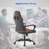 imageOffice Chair PC Gaming Chair Cheap Desk Chair Ergonomic PU Leather Executive Computer Chair Lumbar Support for Women Men BlackRed
