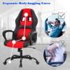 imageOffice Chair PC Gaming Chair Cheap Desk Chair Ergonomic PU Leather Executive Computer Chair Lumbar Support for Women Men BlackRed
