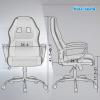 imageOffice Chair PC Gaming Chair Cheap Desk Chair Ergonomic PU Leather Executive Computer Chair Lumbar Support for Women Men BlackWhite
