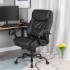 imageOffice Chairs for Heavy People Big and Tall 500lbs Wide Seat Ergonomic PU Leather Desk Chair Adjustable Rolling Swivel Executive Computer Chair with Lumbar Support Headrest Task Chair Black