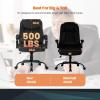 imageOffice Chairs for Heavy People Big and Tall 500lbs Wide Seat Ergonomic PU Leather Desk Chair Adjustable Rolling Swivel Executive Computer Chair with Lumbar Support Headrest Task Chair Black