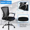 imageOffice Computer Mesh Chair Ergonomic Mid Back Swivel Rolling Desk Chair with Armrest Height Adjustable Lumbar Support x BlackBlack
