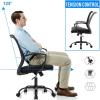 imageOffice Computer Mesh Chair Ergonomic Mid Back Swivel Rolling Desk Chair with Armrest Height Adjustable Lumbar Support x BlackBlack