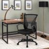 imageOffice Computer Mesh Chair Ergonomic Mid Back Swivel Rolling Desk Chair with Armrest Height Adjustable Lumbar Support x BlackBlack