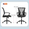 imageOffice Computer Mesh Chair Ergonomic Mid Back Swivel Rolling Desk Chair with Armrest Height Adjustable Lumbar Support x BlackBlack