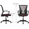 imageOffice Computer Mesh Chair Ergonomic Mid Back Swivel Rolling Desk Chair with Armrest Height Adjustable Lumbar Support x BlackBlack
