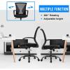 imageOffice Computer Mesh Chair Ergonomic Mid Back Swivel Rolling Desk Chair with Armrest Height Adjustable Lumbar Support x BlackBlack