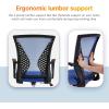imageOffice Computer Mesh Chair Ergonomic Mid Back Swivel Rolling Desk Chair with Armrest Height Adjustable Lumbar Support x BlackBlue