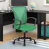 imageOffice Computer Mesh Chair Ergonomic Mid Back Swivel Rolling Desk Chair with Armrest Height Adjustable Lumbar Support x BlackGreen