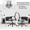 imageOffice Computer Mesh Chair Ergonomic Mid Back Swivel Rolling Desk Chair with Armrest Height Adjustable Lumbar Support x BlackGrey