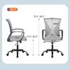 imageOffice Computer Mesh Chair Ergonomic Mid Back Swivel Rolling Desk Chair with Armrest Height Adjustable Lumbar Support x BlackGrey