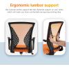 imageOffice Computer Mesh Chair Ergonomic Mid Back Swivel Rolling Desk Chair with Armrest Height Adjustable Lumbar Support x BlackOrange