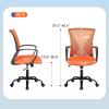 imageOffice Computer Mesh Chair Ergonomic Mid Back Swivel Rolling Desk Chair with Armrest Height Adjustable Lumbar Support x BlackOrange