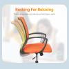 imageOffice Computer Mesh Chair Ergonomic Mid Back Swivel Rolling Desk Chair with Armrest Height Adjustable Lumbar Support x BlackOrange