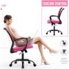 imageOffice Computer Mesh Chair Ergonomic Mid Back Swivel Rolling Desk Chair with Armrest Height Adjustable Lumbar Support x BlackPink