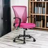 imageOffice Computer Mesh Chair Ergonomic Mid Back Swivel Rolling Desk Chair with Armrest Height Adjustable Lumbar Support x BlackPink