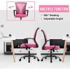 imageOffice Computer Mesh Chair Ergonomic Mid Back Swivel Rolling Desk Chair with Armrest Height Adjustable Lumbar Support x BlackPink