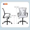 imageOffice Computer Mesh Chair Ergonomic Mid Back Swivel Rolling Desk Chair with Armrest Height Adjustable Lumbar Support x BlackWhite