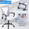 imageOffice Computer Mesh Chair Ergonomic Mid Back Swivel Rolling Desk Chair with Armrest Height Adjustable Lumbar Support x BlackWhite