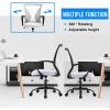 imageOffice Computer Mesh Chair Ergonomic Mid Back Swivel Rolling Desk Chair with Armrest Height Adjustable Lumbar Support x BlackWhite