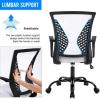 imageOffice Computer Mesh Chair Ergonomic Mid Back Swivel Rolling Desk Chair with Armrest Height Adjustable Lumbar Support x BlackWhite