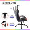 imagePC Gaming Chair Big and Tall Office Chair 400lbs Wide Seat Racing Computer Chair Executive Task Rolling Swivel Adjustable Ergonomic Desk Chair with Lumbar Support Headrest Armrest for AdultsRed