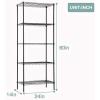 imagePayLessHere  6Tier Wire Shelf with Wheels  48quotx18quotx82quot  Chrome  Adjustable Racks  HeavyDuty Storage Shelves Holds Upto 510 lbs  RustResistant NoTool Assembly  for Home Garage ShelvingBlack