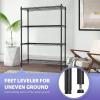 imagePayLessHere  6Tier Wire Shelf with Wheels  48quotx18quotx82quot  Chrome  Adjustable Racks  HeavyDuty Storage Shelves Holds Upto 510 lbs  RustResistant NoTool Assembly  for Home Garage ShelvingBlack