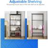 imagePayLessHere  6Tier Wire Shelf with Wheels  48quotx18quotx82quot  Chrome  Adjustable Racks  HeavyDuty Storage Shelves Holds Upto 510 lbs  RustResistant NoTool Assembly  for Home Garage ShelvingBlack