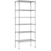 imagePayLessHere  6Tier Wire Shelf with Wheels  48quotx18quotx82quot  Chrome  Adjustable Racks  HeavyDuty Storage Shelves Holds Upto 510 lbs  RustResistant NoTool Assembly  for Home Garage ShelvingChrome