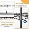 imagePayLessHere  6Tier Wire Shelf with Wheels  48quotx18quotx82quot  Chrome  Adjustable Racks  HeavyDuty Storage Shelves Holds Upto 510 lbs  RustResistant NoTool Assembly  for Home Garage ShelvingBlack