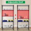 imagePayLessHere  6Tier Wire Shelf with Wheels  48quotx18quotx82quot  Chrome  Adjustable Racks  HeavyDuty Storage Shelves Holds Upto 510 lbs  RustResistant NoTool Assembly  for Home Garage ShelvingBlack