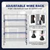 imagePayLessHere  6Tier Wire Shelf with Wheels  48quotx18quotx82quot  Chrome  Adjustable Racks  HeavyDuty Storage Shelves Holds Upto 510 lbs  RustResistant NoTool Assembly  for Home Garage ShelvingChrome