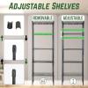 imagePayLessHere  6Tier Wire Shelf with Wheels  48quotx18quotx82quot  Chrome  Adjustable Racks  HeavyDuty Storage Shelves Holds Upto 510 lbs  RustResistant NoTool Assembly  for Home Garage ShelvingBlack