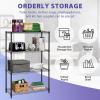 imagePayLessHere  6Tier Wire Shelf with Wheels  48quotx18quotx82quot  Chrome  Adjustable Racks  HeavyDuty Storage Shelves Holds Upto 510 lbs  RustResistant NoTool Assembly  for Home Garage ShelvingBlack