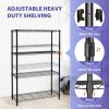 imagePayLessHere  6Tier Wire Shelf with Wheels  48quotx18quotx82quot  Chrome  Adjustable Racks  HeavyDuty Storage Shelves Holds Upto 510 lbs  RustResistant NoTool Assembly  for Home Garage ShelvingBlack